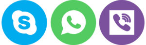 Skype, WhatsApp sessions